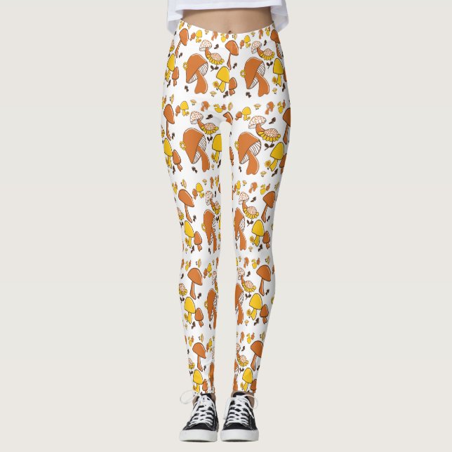 Nostalgic Mushroom Pattern Leggings (Front)