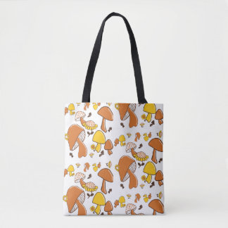 Nostalgic Mushroom Pattern Tote Bag
