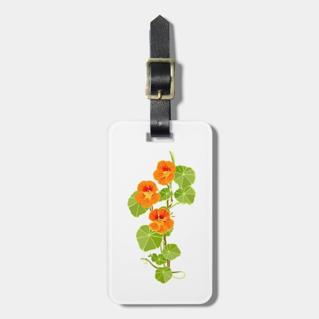 Nostalgic Nasturtium Luggage Tag (Front Vertical)