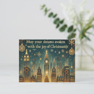 Nostalgic New York Christmas - Iconic Holiday Postcard