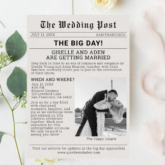 Nostalgic Newspaper Wedding Invitation