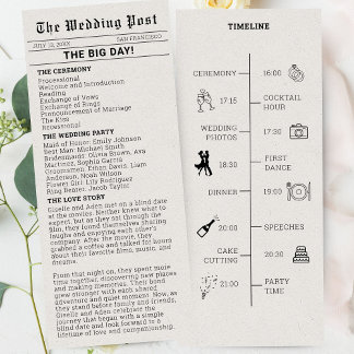 Nostalgic Newspaper Wedding Program