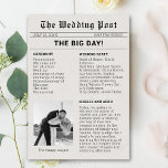 Nostalgic Newspaper Wedding Program<br><div class="desc">Prepare to grab the spotlight with our customisable Nostalgic Newspaper Wedding Program! Drawing inspiration from the timeless appeal of classic journalism, this distinctive program offers a stylish and unique way to announce and celebrate your forthcoming wedding. Inside this elegant wedding program, you'll find: Order of the Ceremony: A detailed itinerary...</div>