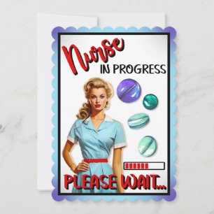 Nostalgic Nurse Pinup_ Nurse In Progress Thank You Card