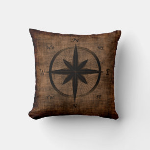 Nostalgic Old Compass Rose Cushion