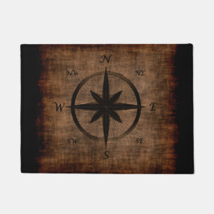 Nostalgic Old Compass Rose Design Doormat