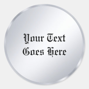 Nostalgic Old Style Text Calligraphy Script Silver Classic Round Sticker