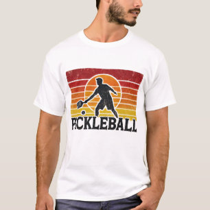 Nostalgic Pickleball Paddle and Player Graphic T-Shirt