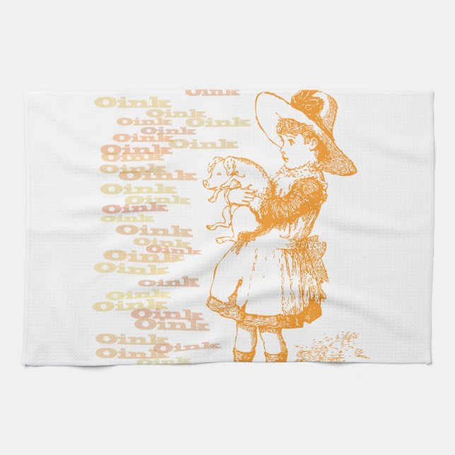 Nostalgic Piglet Kitchen Towel (Horizontal)