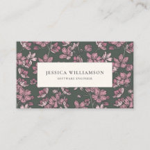Nostalgic pink floral Business Card
