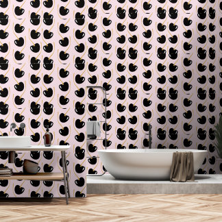 Nostalgic powder pink black cherry wallpaper