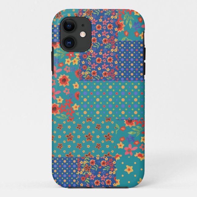 Nostalgic Prints Faux Patchwork iPhone 5/5s Case (Back)