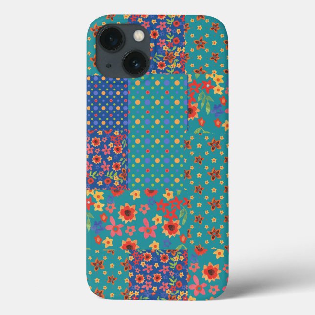 Nostalgic Prints Faux Patchwork iPhone 6 Case (Back)