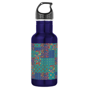 Nostalgic Prints Faux Patchwork Water Bottle