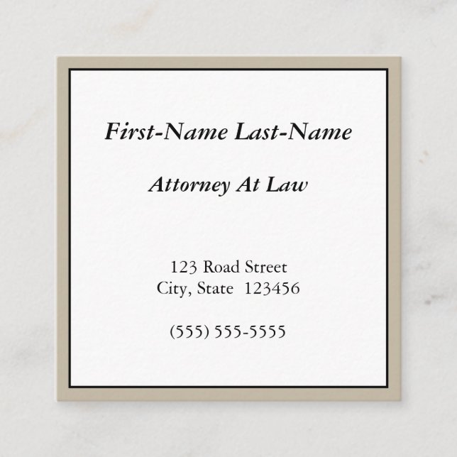 Nostalgic, Professional Attorney Business Card (Front)