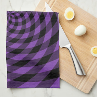 Nostalgic Retro Pattern - Purple  Tea Towel