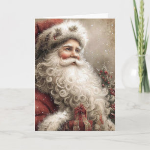 Nostalgic Santa Claus Happy Holidays Folded Card