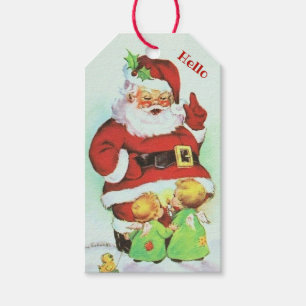 Nostalgic Santa Claus Little Angels Custom Gift Ta Tags