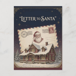 Nostalgic Santa Letter Christmas Cottage Postcard