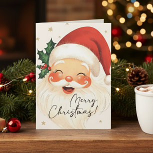 Nostalgic Santa Merry Christmas Personalised Holiday Card