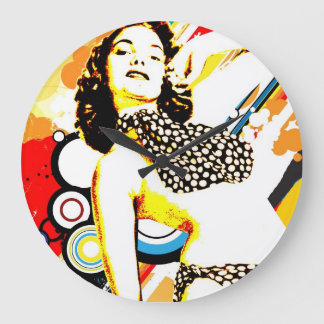 Nostalgic Seduction - Polka Dottie Large Clock
