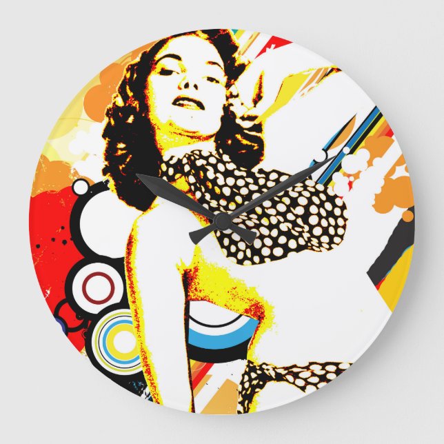 Nostalgic Seduction - Polka Dottie Large Clock (Front)