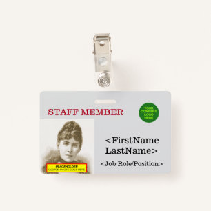 Nostalgic Staff Member Identification Badge ID Badge