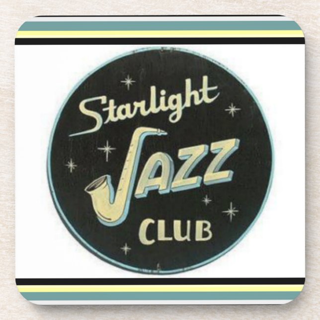 Nostalgic "Starlight Jazz Club" Coaster Set (Front)