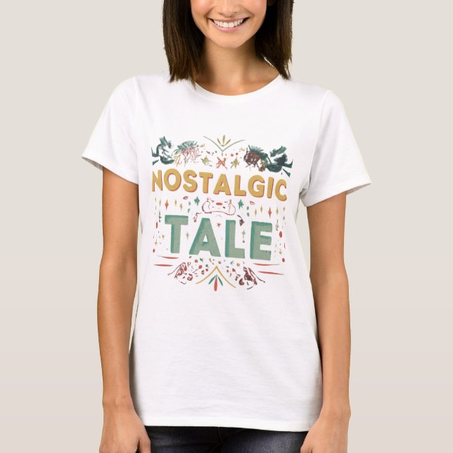 "Nostalgic Tale." in multi colour.  T-Shirt (Front)