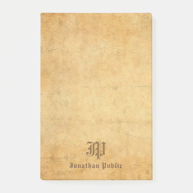 Nostalgic Template Elegant Calligraphy Monogram Post-it Notes (Front)