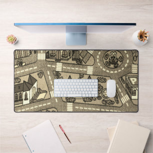 Nostalgic track Carpet Car Road, 90s Childhood  Desk Mat