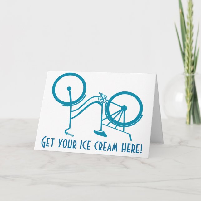 Nostalgic Upside Down Bicycle Ice Cream Birthday Card (Front)