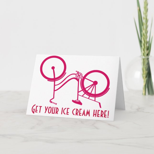 Nostalgic Upside Down Bicycle Ice Cream Birthday Card (Front)