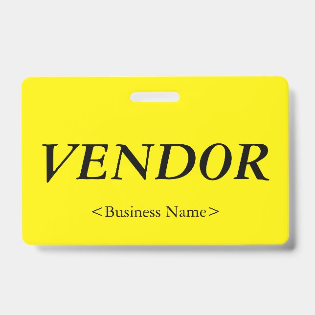 Nostalgic "VENDOR" Badge ID Badge (Front)