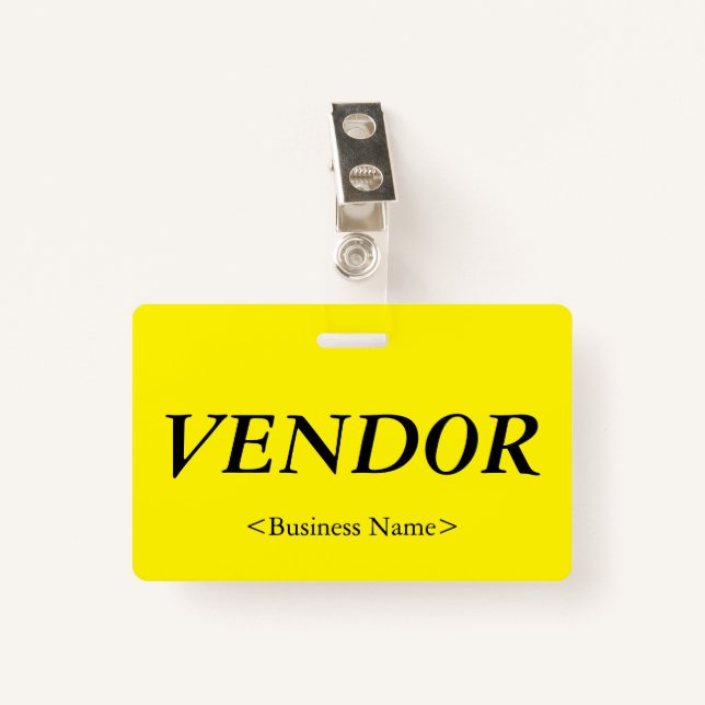 Nostalgic "VENDOR" Badge ID Badge (Front with Clip)