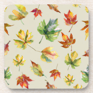 nostalgic victorian look fall leaves coaster