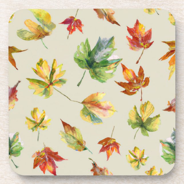 nostalgic victorian look fall leaves  coaster (Front)