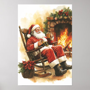 Nostalgic Vintage Christmas Santa Poster