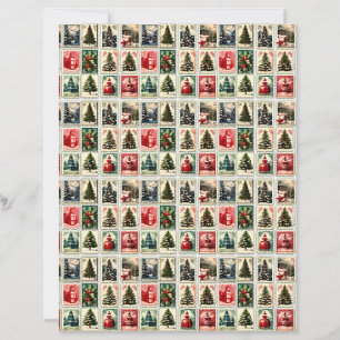 Nostalgic vintage Christmas stamps craft paper