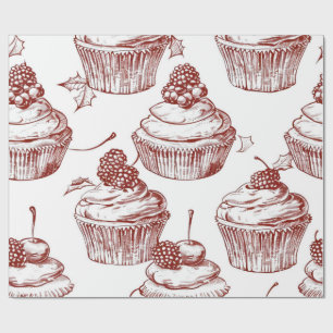 Nostalgic Vintage Red Christmas Wrapping Paper