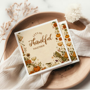 Nostalgic Vintage Thanksgiving Supper Club Napkin