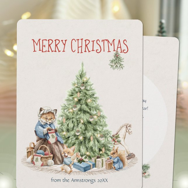 Nostalgic Watercolor Animal Christmas Card (Nostalgic Watercolor Animal Christmas Card ©Susanne Sachers - Sunny Mind 🌞)