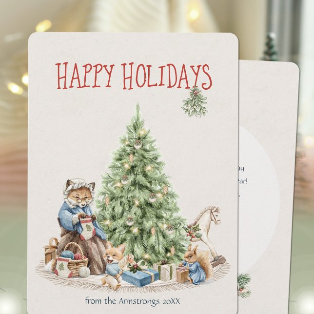 Nostalgic Woodland Animals Christmas Holiday Card (Nostalgic Woodland Animals Christmas Holiday Card ©Susanne Sachers - Sunny Mind 🌞)
