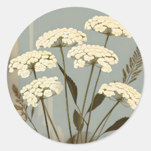 Nostalgic Yarrow Botanical Classic Round Sticker