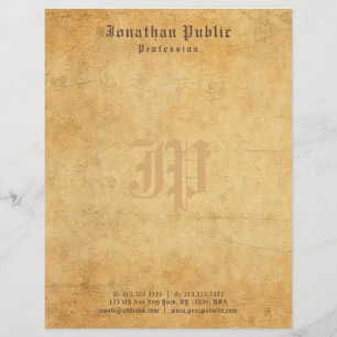Nostalgy Vintage Old Look Monogram Cool Template Custom Letterhead