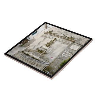 Nostradamas Fountain, St Remy, France Ceramic Tile