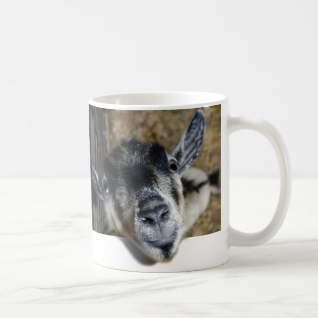 Nosy Goat Looking Out Coffee Mug (Right)