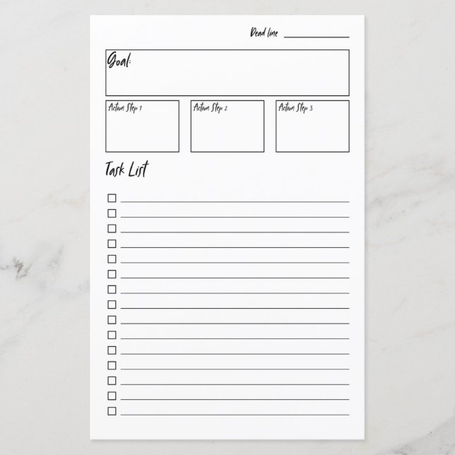 Not a Bullet Journal Goal Setting planner insert (Front)