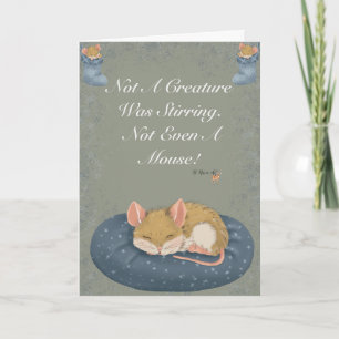 Not A Creature Was Stirring-Hand drawn Holiday  Card