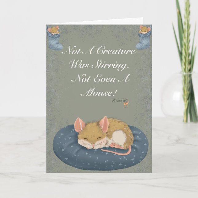 Not A Creature Was Stirring-Hand drawn Holiday  Card (Front)